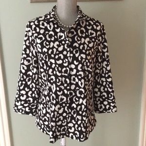 Carlisle animal print cotton stretch blouse